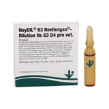 NeyDIL® 63 Revitorgan®-Dilution Nr. 63 D4 pro vet. - Nieren und Harnwege, Herz-Kreislauf-System, Gefäße sowie hormonelle und vegetative Regulation bei Tieren